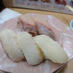 廻り寿司 しゅん - 白身三昧(ひらめ すずき 真鯛) 385円ぶり 275円