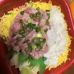 시미즈야 덮밥마루 사쿠 - 파채 참치와 엔가와 덮밥 570엔