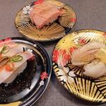 にぎりの徳兵衛 - 金目鯛炙り　本鮪とろ炙り　のど黒炙り