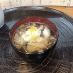 分福寿司 - きのこの椀　濃厚な魚の出汁と鶏油の風味が最高です！