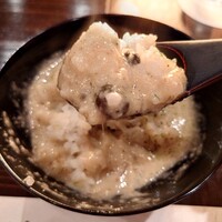 たでの葉 - 自然薯を猪汁で溶いてむかごご飯に