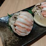 Fukusushi - ●夕食 単品。生B 500X2+冷酒立山950+背子ｶﾆ(香箱ｶﾆ)2000X3+ﾃｯｻ1600+ﾊﾞｸﾀﾞﾝ590+剣先ｲｶ酒盗690+ｱｻﾘ酒蒸590=11,420円 