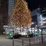 とんかつ成蔵 - 阿佐ヶ谷駅前の巨大クリスマスツリー