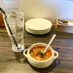 ピッツエリアバール　CACTUS　D'ORO - 炭酸水とミネストローネ