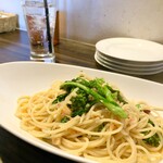 ピッツエリアバール　CACTUS　D'ORO - ・桜海老と菜の花のペペロンチーノ　スパゲッティー