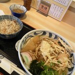 Udon Yukino - かき揚げうどん+かやくご飯