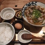 千の里休 - 牛南蛮うどんと卵かけご飯