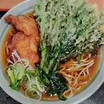 爽亭 - 唐揚げそば＋春菊天