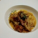 坂の上レストラン - プリモピアット(パンチェッタと茸のタリアテッレ)