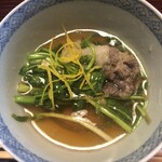 比良山荘 - 月鍋　ゆずをのせて