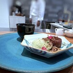 Refugeforestiere 五島 - デザートは3種・・林檎のタタン、安納芋のクリームブリュレ、バジルアイスなど。