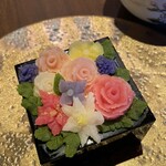 茶寮京都よしつぐ - 花餡ケーキ