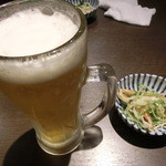 居酒屋 大人のホルモン　 - 先ずはビールで♪生中３８０円。