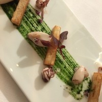 プレヴナンス - 豆イカと山芋の温かいサラダ　春菊ソース