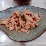 Soba Hitosuji - 桜えびのおつまみ天ぷら。旨味MAXな蕎麦前。