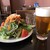 ベントエマーレ - 料理写真:ランチマルゲリータ（サラダ、ドリンク付き）：１４００円のサラダ、生ビール：５００円