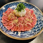Domestic beef raw skirt steak with grated ponzu sauce