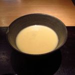 新屋敷 幸福論 - 2013/12 ディナー　白子と鯛の茶碗蒸し　中には白子と昆布〆した鯛