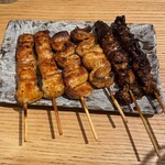 Unagi Yakitori Ufuku Sannomiya Sanchika Ajino Nongai - 短冊、くりから、肝（２本づつ）