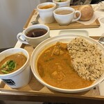 スープストックトーキョー - バターチキンカレーと温野菜のスープ、和紅茶のセット。美味し‼️