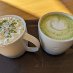 Starbucks Coffee - 抹茶ティーラテのショート¥419+税 　メルティホワイトピスタチオモカのショート¥500+税