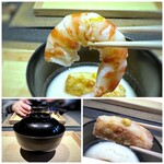 日本料理 TOBIUME - ＊海老芋は素揚げされ、甘みを感じ美味しい。白味噌の味わいが絶妙で、一緒に頂くと美味しいこと。