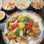 中国料理 頤和園 - 豚ロースとネギの甘辛炒め