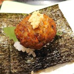 Sushi Choushimaru - あじさんが海苔包み(198円/税込)は、見本の写真よりめっちゃ小さいw