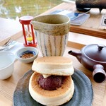 茶寮 汐入 - 「ふわふわ わぬき」セット（ほうじ茶）