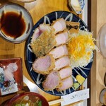 とんかつ 牡丹 - ミックス定食+アジフライトッピング