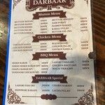 DARBAAR Pakistani Restaurant - メニューに日本語なし
