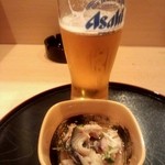 食酒活彩 多茂利 - ビール少し飲んじゃいました(^O^)お通ししめさばもぃい！