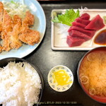 ゆず - 2品 チキンカツ+マグロ刺し 1,200円（込）