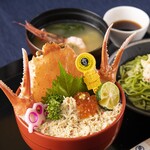 Echizenganikaisenryourisemmontemmikuniinkyojo - ずわいがにの蟹尽くし丼（名物蕎麦付き）