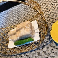 耽美 下村 - 揚げ物。蓮根もちとエビ(？蟹だったかも)団子。