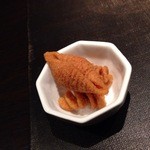 炭火鉄板焼　杜季 - お通し　揚げパスタ