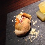 炭火鉄板焼　杜季 - デザート　栗まんじゅう