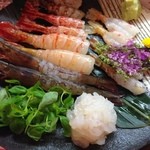 こいで - 色々な海老盛り（2013年11月）