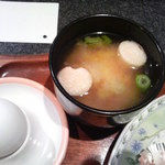 珊瑚礁 - お麩の入った味噌汁とゆで卵
