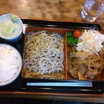 浅野屋 - しょうが焼ともりそばのセット