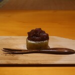 日本料理 幸庵 - 薩摩芋の葛焼き つぶ餡添え