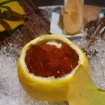 日本料理 幸庵 - イクラと白子の柚子釜