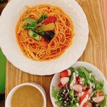 サクラカフェ - トマトパスタ サラダスープ 