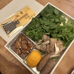 比良山荘 - クレソン、三つ葉、ネギ、きのこ、ゆず