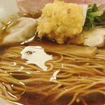 麺 in the mirror. - 鶏黒醤油ラーメン④