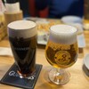 東京立ち飲みバル - ハッピーアワーのAセットは、ギネスと一番搾りの飲み比べプラスつまみ盛り合わせで¥1100