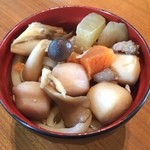 ボンサルーテカフェ - けんちんうどん(さぬき風)☆ お粥と炊き込みご飯もあるよo(^▽^)o