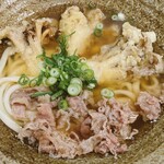 踊るうどん - 肉まいたけ天うどん③