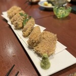 酒肴場 屯 - さっくり軽く揚がった大間のマグロフライ。