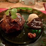 水色食堂 - デザート：焼きリンゴとキャラメルアイス